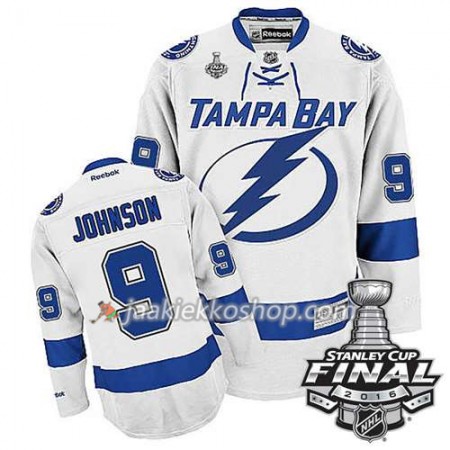 Reebok NHL Tampa Bay Lightning Pelipaita Tyler Johnson #9 Valkoinen Vieras 2016 Stanley Cup
