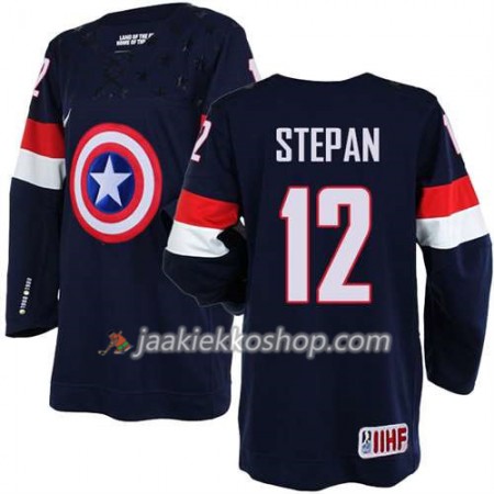 Reebok Miehille NHL Premier Olympic-USA Team Pelipaita Derek Stepan #12 Sininen Paita