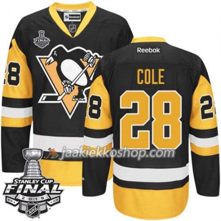 Reebok NHL Pittsburgh Penguins Pelipaita Ian Cole #28 Musta Kolmas 2016 Stanley Cup