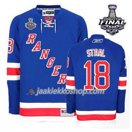 Reebok Miehille NHL New York Rangers Pelipaita Marc Staal #18 Koti Sininen 2014 Stanley Cup