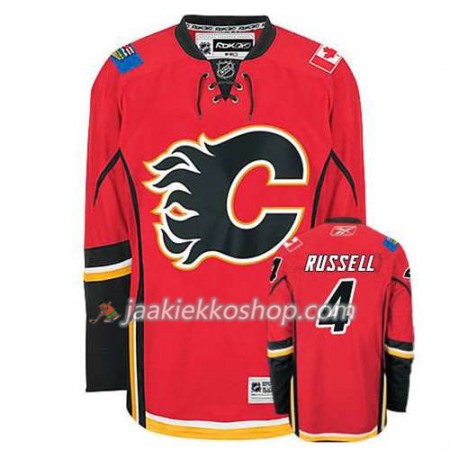 Reebok Miehille NHL Calgary Flames Pelipaita Kris Russell #4 Koti Punainen