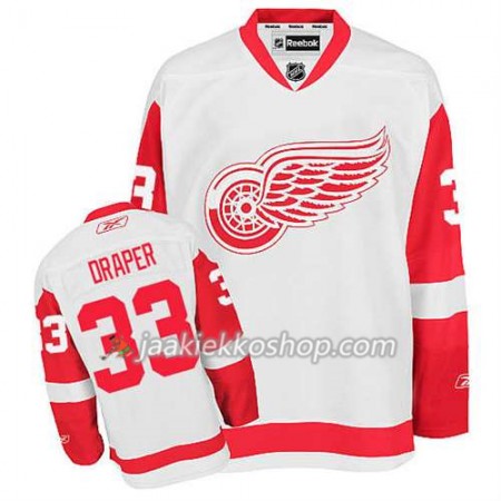 Reebok Miehille NHL Detroit Red Wings Pelipaita Kris Draper #33 Vieras Valkoinen