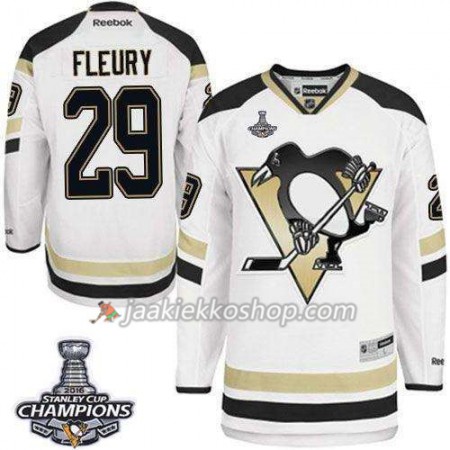 Reebok NHL Pittsburgh Penguins Pelipaita Marc-Andre Fleury 29 Valkoinen Vieras 2016 Stanley Cup