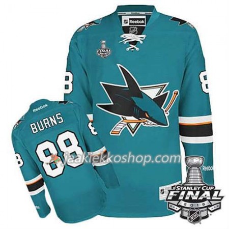 Reebok NHL San Jose Sharks Pelipaita Brent Burns #88 Teal Koti 2016 Stanley Cup
