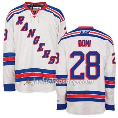 Reebok Miehille NHL New York Rangers Pelipaita Tie Domi #28 Vieras Valkoinen