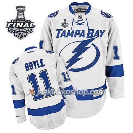 Reebok Miehille NHL Tampa Bay Lightning Pelipaita Brian Boyle #11 Vieras Valkoinen 2015 Stanley Cup