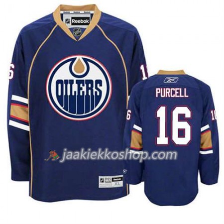 Reebok Miehille NHL Edmonton Oilers Pelipaita Teddy Purcell #16 Kolmas Sininen