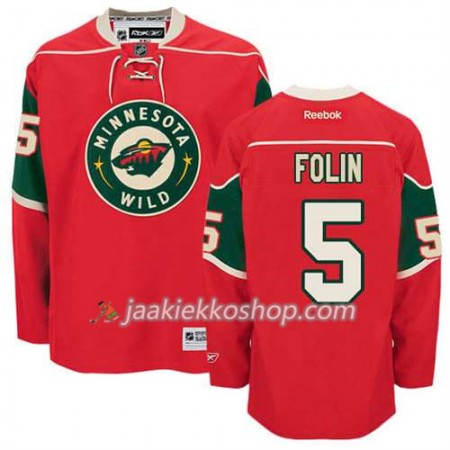 Reebok Miehille NHL Minnesota Wild Pelipaita Christian Folin #5 Koti Punainen