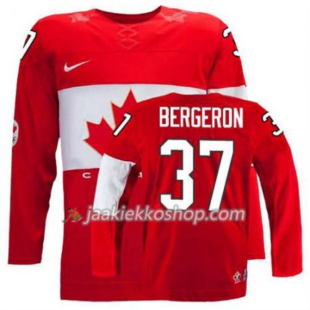 Reebok Miehille NHL Premier Kanada Team Pelipaita Patrice Bergeron #37 Vieras Punainen Paita