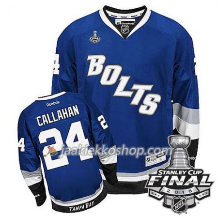 Reebok NHL Tampa Bay Lightning Pelipaita Ryan Callahan #24 Sininen Kolmas 2016 Stanley Cup