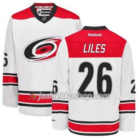 Reebok Miehille NHL Carolina Hurricanes Pelipaita John-Michael Liles #26 Vieras Valkoinen