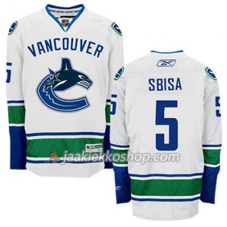 Reebok Miehille NHL Vancouver Canucks Pelipaita Luca Sbisa #5 Vieras Valkoinen