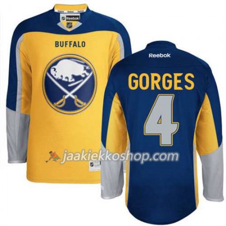 Reebok Miehille NHL Buffalo Sabres Pelipaita Josh Gorges #4 Uusi Kolmas Kulta