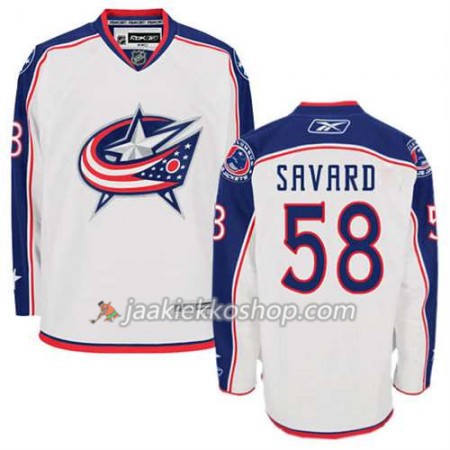 Reebok Miehille NHL Columbus Blue Jackets Pelipaita David Savard #58 Vieras Valkoinen