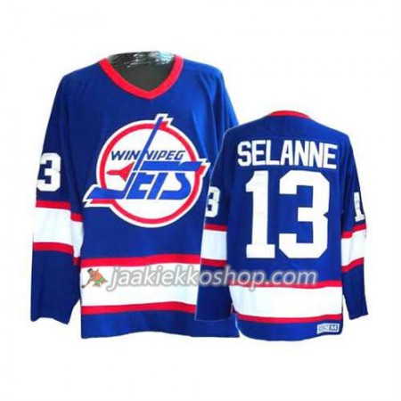 Reebok Miehille NHL Winnipeg Jets Pelipaita Teemu Selanne #13 Sininen Valkoinen