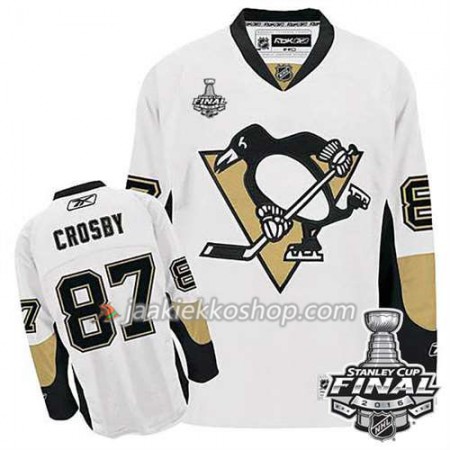 Reebok NHL Pittsburgh Penguins Pelipaita Sidney Crosby #87 Valkoinen Vieras 2016 Stanley Cup
