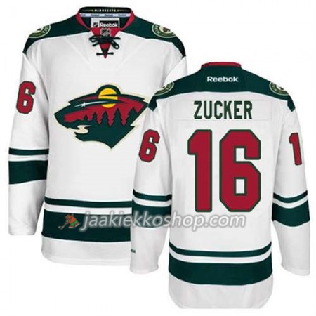 Reebok Miehille NHL Minnesota Wild Pelipaita Jason Zucker #16 Vieras Valkoinen