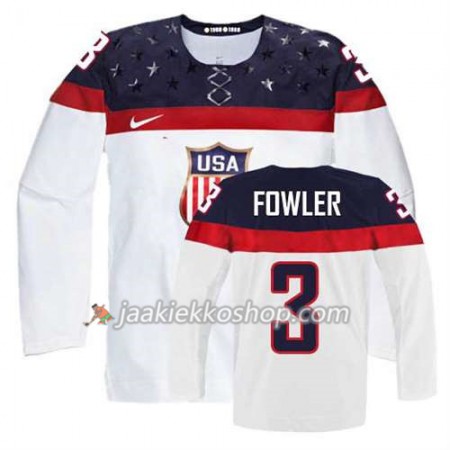 Reebok Nainen NHL Premier Olympic-USA Team Pelipaita Cam Fowler #3 Koti Valkoinen Paita