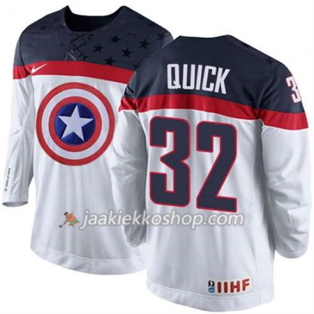 Reebok Miehille NHL Premier Olympic-USA Team Pelipaita Jonathan Quick #32 Valkoinen Paita Reebok Miehille NHL Premier Olympic-USA Team Pelipaita Jonathan Quick #32 Valkoinen Paita