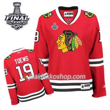 Reebok Nainen NHL Chicago Blackhawks Pelipaita Jonathan Toews #19 Koti Punainen 2015 Stanley Cup