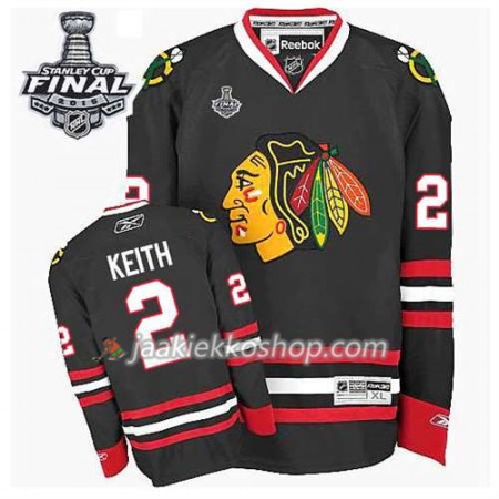 Lapsille NHL Chicago Blackhawks Pelipaita Duncan Keith #2 Kolmas Musta 2015 Stanley Cup