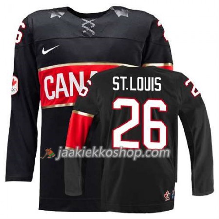 Reebok Miehille NHL Premier Kanada Team Pelipaita Martin St. Louis #26 Kolmas Musta Paita