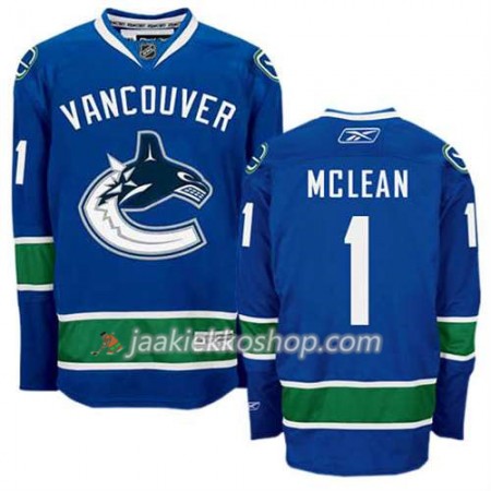 Reebok Miehille NHL Vancouver Canucks Pelipaita Kirk Mclean #1 Koti Sininen
