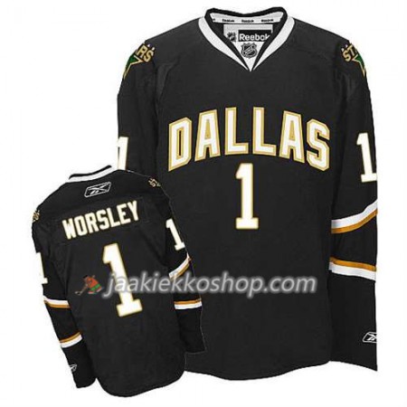 Reebok Miehille NHL Dallas Stars Pelipaita Gump Worsley #1 Premier Musta