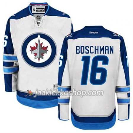 Reebok Miehille NHL Winnipeg Jets Pelipaita Laurie Boschman #16 Vieras Valkoinen