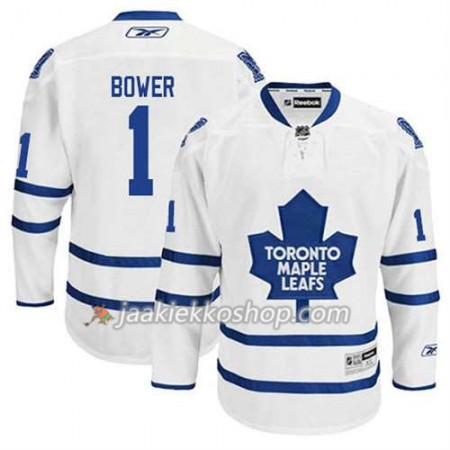 Reebok Miehille NHL Toronto Maple Leafs Pelipaita Johnny Bower #1 Vieras Valkoinen