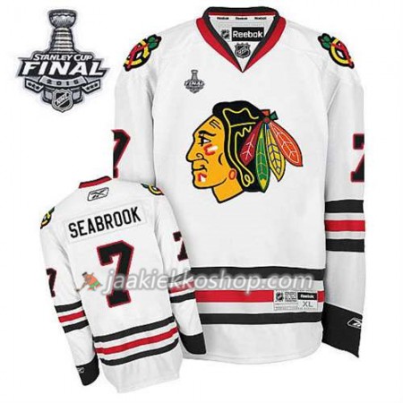 Lapsille NHL Chicago Blackhawks Pelipaita Brent Seabrook #7 Vieras Valkoinen 2015 Stanley Cup