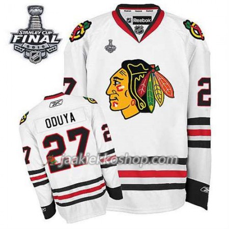 Lapsille NHL Chicago Blackhawks Pelipaita Johnny Oduya #27 Vieras Valkoinen 2015 Stanley Cup