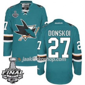 Reebok NHL San Jose Sharks Pelipaita Joonas Donskoi #27 Teal Koti 2016 Stanley Cup
