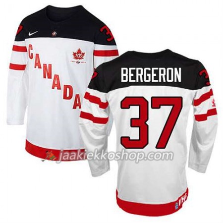 Lapsille NHL Premier Kanada Team Pelipaita Patrice Bergeron #37 100th Anniversary Valkoinen Paita