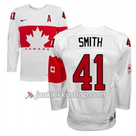 Reebok Nainen NHL Premier Kanada Team Pelipaita Mike Smith #41 Koti Valkoinen Paita