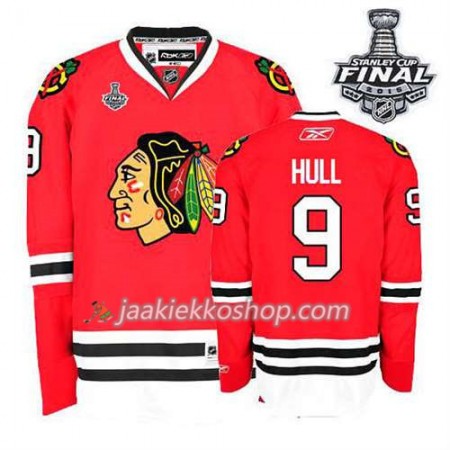 Reebok Nainen NHL Chicago Blackhawks Pelipaita Bobby Hull #9 Koti Punainen 2015 Stanley Cup