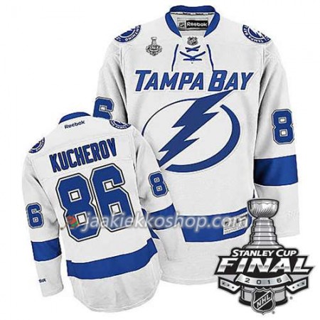 Reebok NHL Tampa Bay Lightning Pelipaita Nikita Kucherov #86 Valkoinen Vieras 2016 Stanley Cup