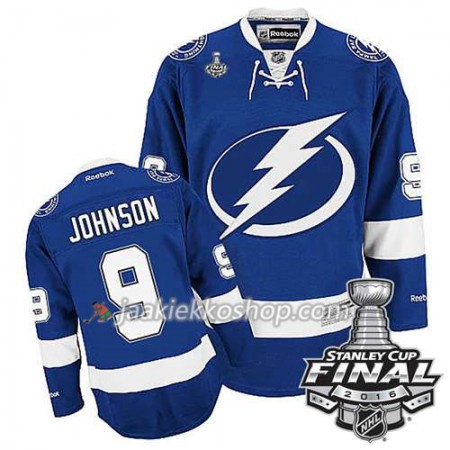 Reebok NHL Tampa Bay Lightning Pelipaita Tyler Johnson #9 Sininen Koti 2016 Stanley Cup