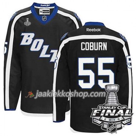 Reebok NHL Tampa Bay Lightning Pelipaita Braydon Coburn #55  Musta Kolmas 2016 Stanley Cup