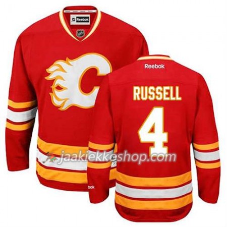Reebok Miehille NHL Calgary Flames Pelipaita Kris Russell #4 Kolmas Punainen
