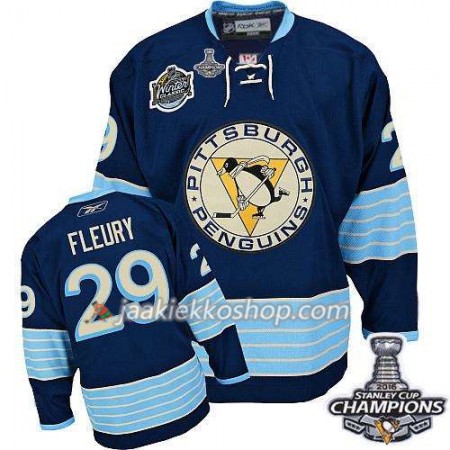 Reebok NHL Pittsburgh Penguins Pelipaita Marc-Andre Fleury 29 Sininen Kolmas 2016 Stanley Cup