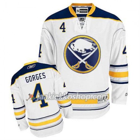 Reebok Miehille NHL Buffalo Sabres Pelipaita Josh Gorges #4 Vieras Valkoinen