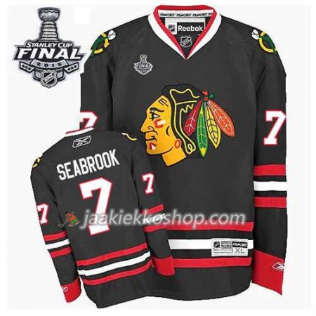 Lapsille NHL Chicago Blackhawks Pelipaita Brent Seabrook #7 Kolmas Musta 2015 Stanley Cup