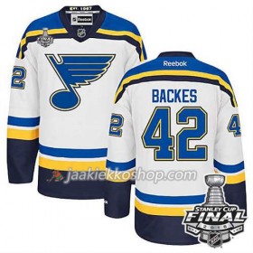 Reebok NHL St. Louis Blues Pelipaita David Backes #42 Valkoinen Vieras 2016 Stanley Cup