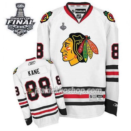 Reebok Nainen NHL Chicago Blackhawks Pelipaita Patrick Kane #88 Vieras Valkoinen 2015 Stanley Cup