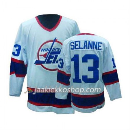 Reebok Miehille NHL Winnipeg Jets Pelipaita Teemu Selanne #13 Valkoinen