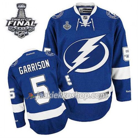 Reebok Miehille NHL Tampa Bay Lightning Pelipaita Jason Garrison #5 Koti Sininen 2015 Stanley Cup