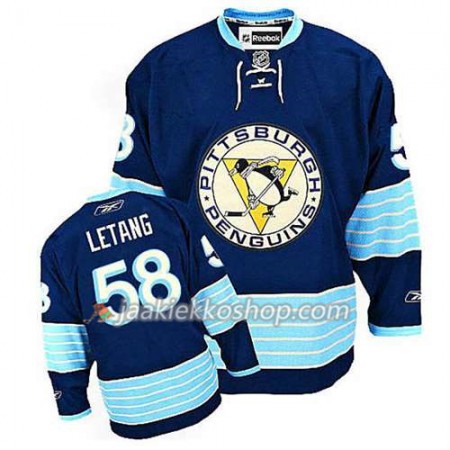 Reebok NHL Pittsburgh Penguins Pelipaita Kris Letang #58 Sininen Kolmas 2016 Stanley Cup