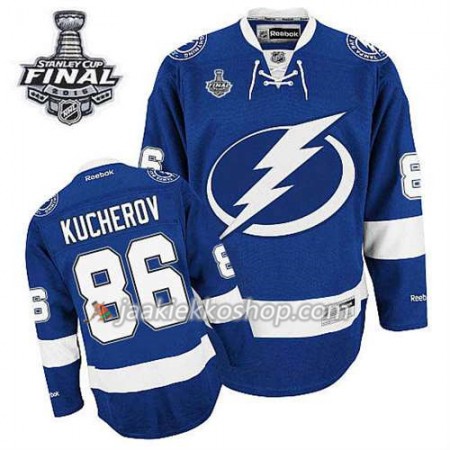 Reebok Miehille NHL Tampa Bay Lightning Pelipaita Nikita Kucherov #86 Koti Sininen 2015 Stanley Cup