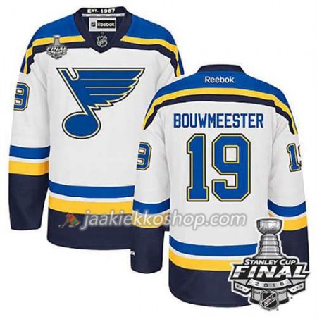Reebok NHL St. Louis Blues Pelipaita Jay Bouwmeester #19 Valkoinen Vieras 2016 Stanley Cup